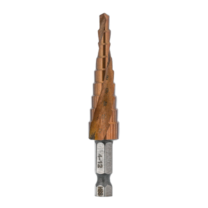 Step Drill Bit - M35 4-12mm 1mm (Uncoated)